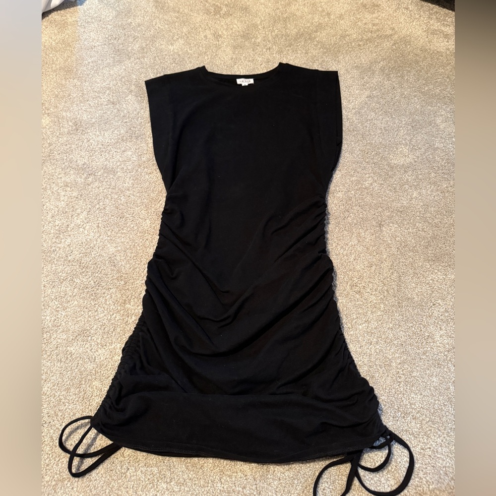 Le Lis Black Ruched Mini Dress